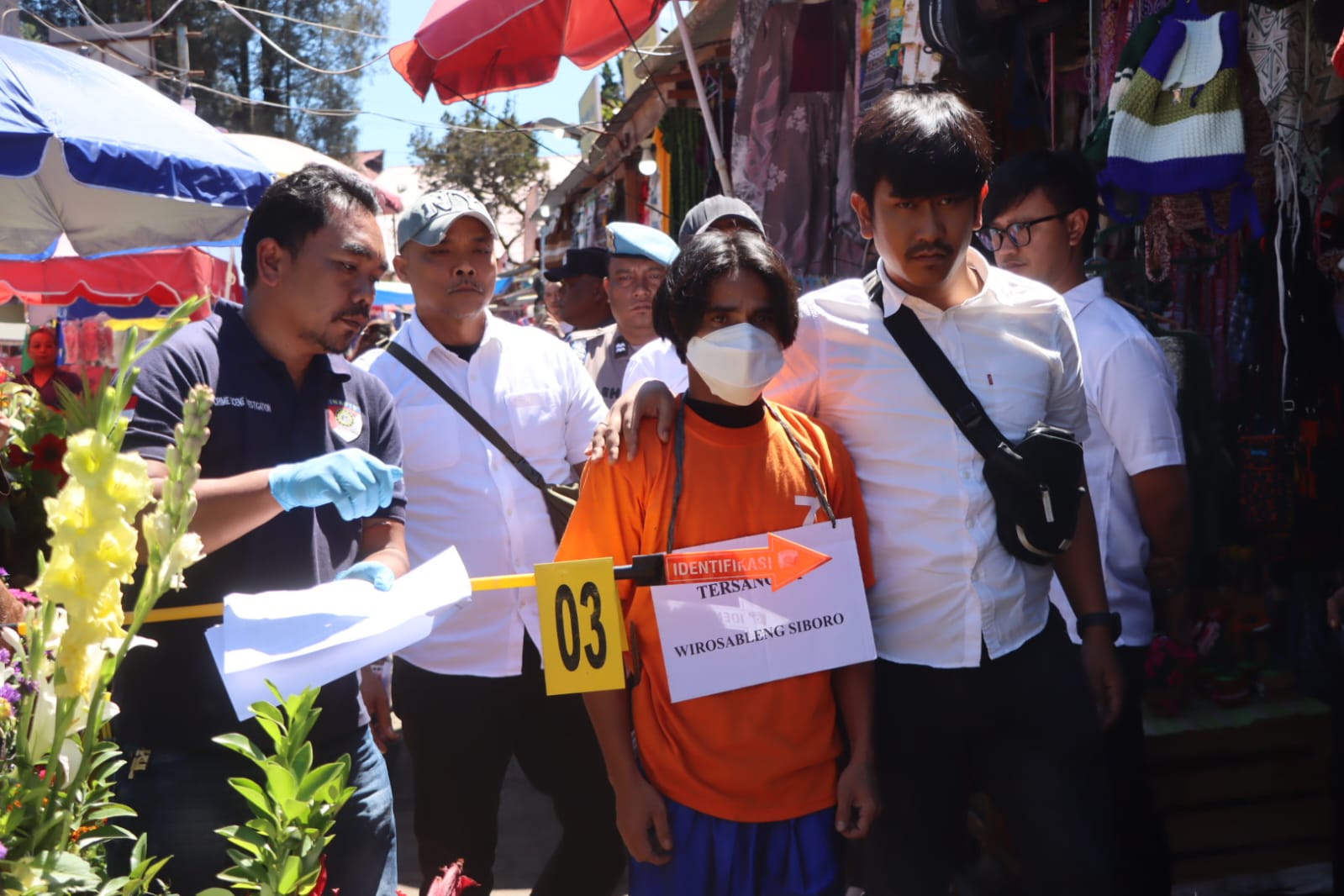 Rekonstruksi..!! 39 Adegan Diperagakan dalam Kasus Pembunuhan “Inang-inang” di Pajak Berastagi..!!