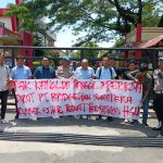 HGU Diduga Mati..!! Massa Koman Koran Demo Desak Polda Sumut Periksa Dirut PT Bridgestone Sumatera Rubber Estate Simalungun..!!