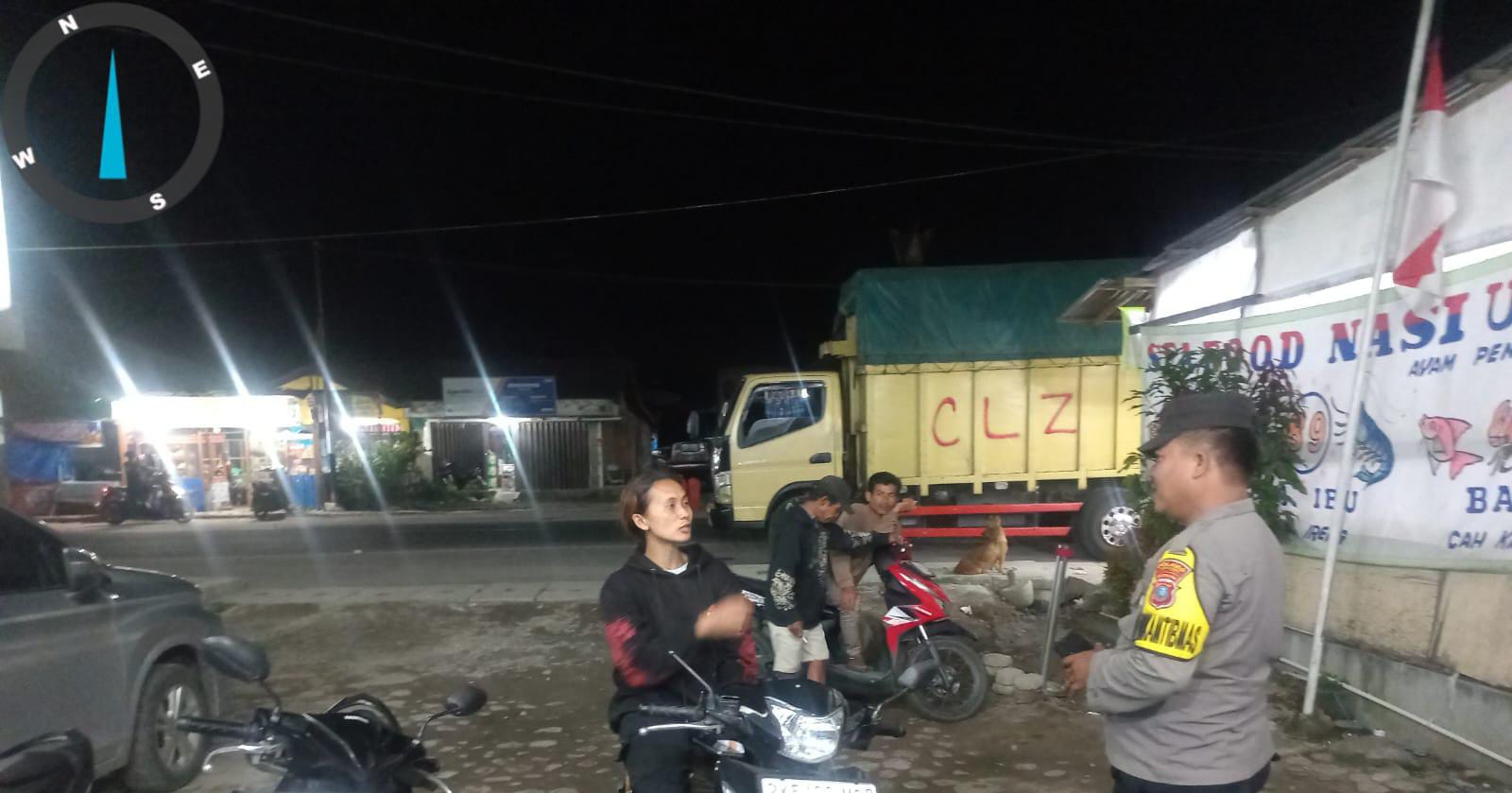 Gelar Patroli..!!  Polsek Tigapanah Bubarkan Kerumunan Remaja Terduga Hendak Balap Liar..!!