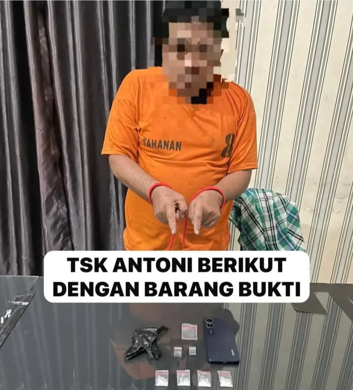 Alamakk..!! Udah “Bau Tanah” Masih Jual Sabu, Antoni “Bertapa” di Polres Tanah Karo..!!