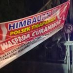 Cegah Curanmor..!! Polsek Tigapanah Pasang Spanduk Imbauan di Lokasi Strategis..!!