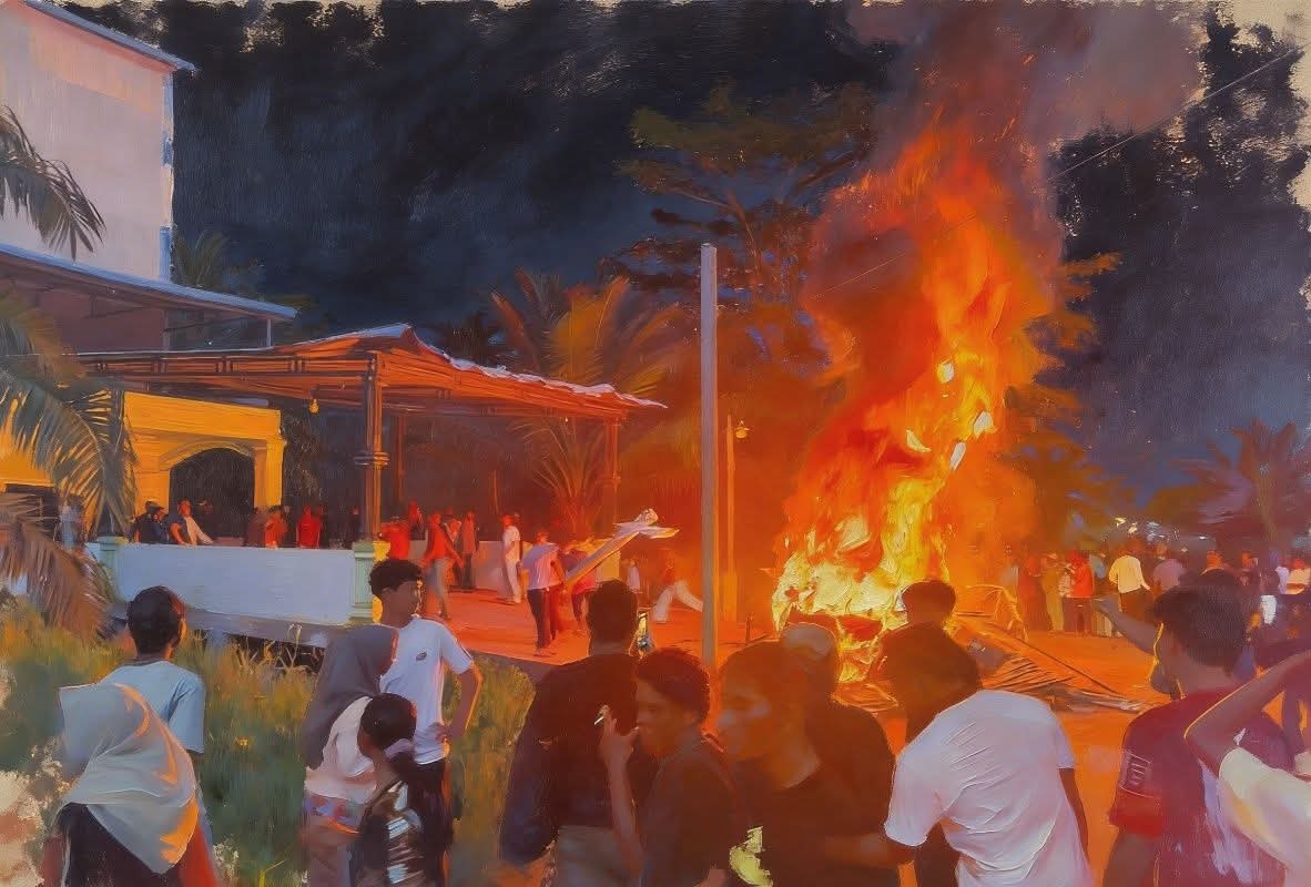 Ngerii..!! Percuma Ada Polisi Bandar Narkoba Makin Menjadi, Warga Ngamuk Bakar Isi Rumah Terduga Bandar Narkoba..!!