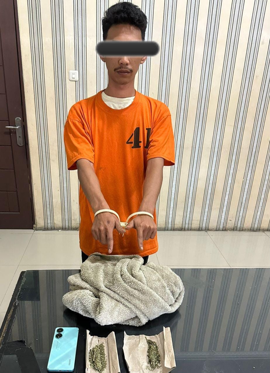 Keluarga Siapa Ini..?? Kantongi 8,42 Gram Ganja, Anak Kabanjahe Disatroni Polisi..!!