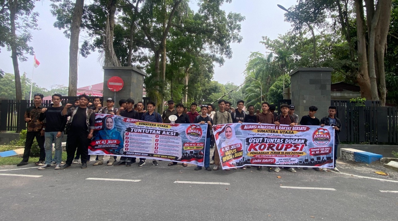 Dugaan Korupsi Jilbab Rp525 Juta..!! AMARA Demo Desak Aparat Hukum “Seret” Istri Bupati Deli Serdang ke Pengadilan..!!